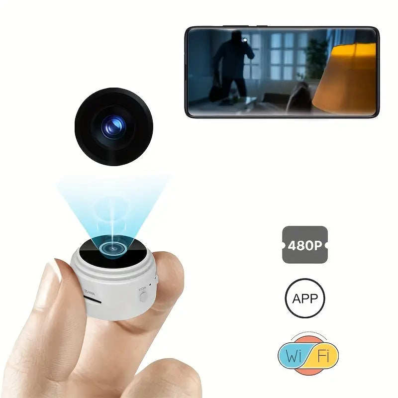 Compact 2.4G Wireless WiFi Webcam - Easy Setup, Perfect for Home Security, Rechargeable Battery/USB Powered