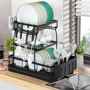 Tier Dish Drying Stand with Drain Board