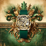 A High-end MEN'S Gold Carved Hollow Fashionable Retro Luminous Business and Leisure Fully Automatic Mechanical Watch®