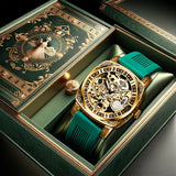 A High-end MEN'S Gold Carved Hollow Fashionable Retro Luminous Business and Leisure Fully Automatic Mechanical Watch®