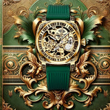 A High-end MEN'S Gold Carved Hollow Fashionable Retro Luminous Business and Leisure Fully Automatic Mechanical Watch®