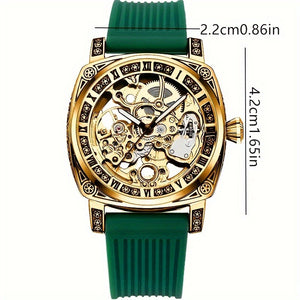 A High-end MEN'S Gold Carved Hollow Fashionable Retro Luminous Business and Leisure Fully Automatic Mechanical Watch®