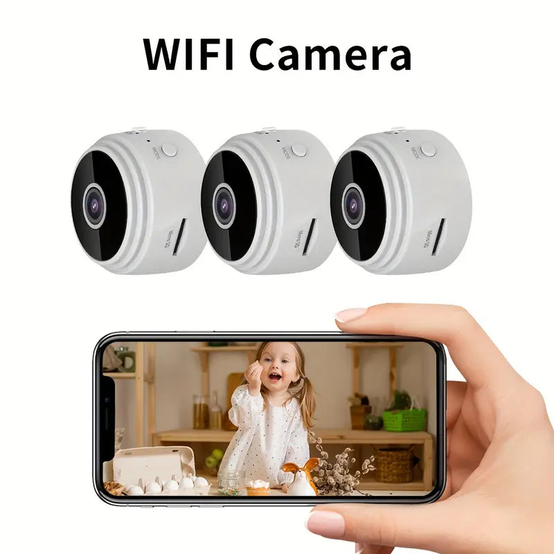 Compact 2.4G Wireless WiFi Webcam - Easy Setup, Perfect for Home Security, Rechargeable Battery/USB Powered